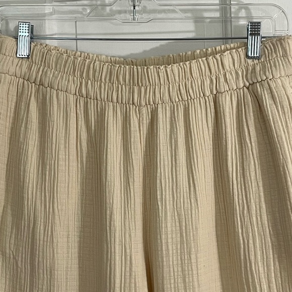 Wonderly 100% Cotton Gauze Cream Wide Leg Pull On Pants Beachy Boho Size Large - Picture 4 of 13